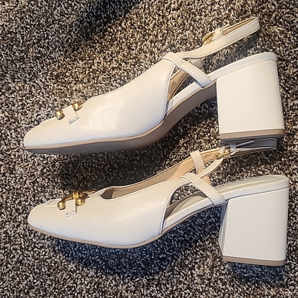 Torrid White Gold Buckle Slingbacks - Picture 3 of 4